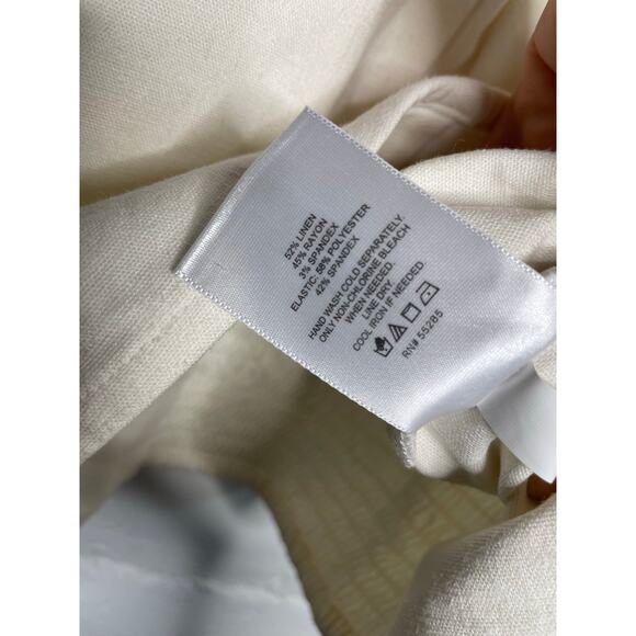 NEW Express Womens Linen Blend Crop Top Tank Cream Size Large - Picture 5 of 7